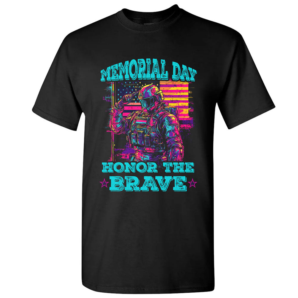 Memorial Day Neon Tribute Tee – Honor the Brave