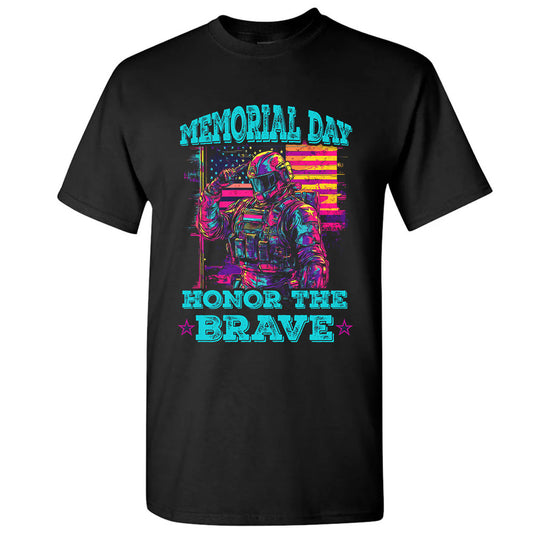 Memorial Day Neon Tribute Tee – Honor the Brave