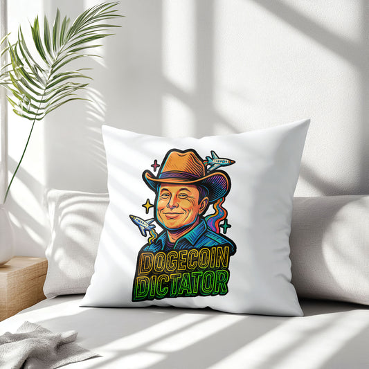 Funny Elon Mood Dogecoin cartoon throw pillow