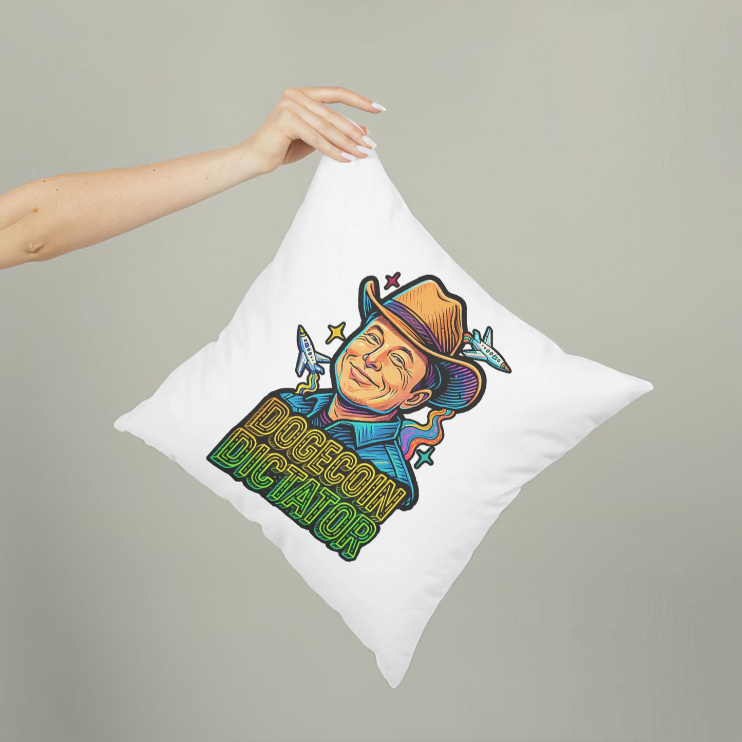 Funny Elon Mood Dogecoin cartoon throw pillow