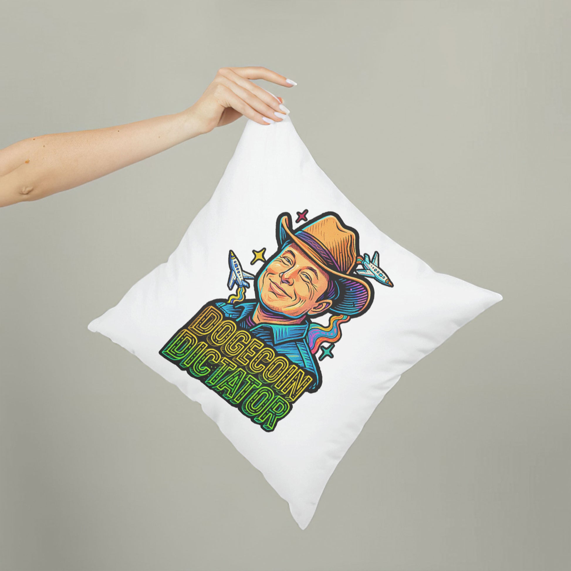 Funny Elon Mood Dogecoin cartoon throw pillow