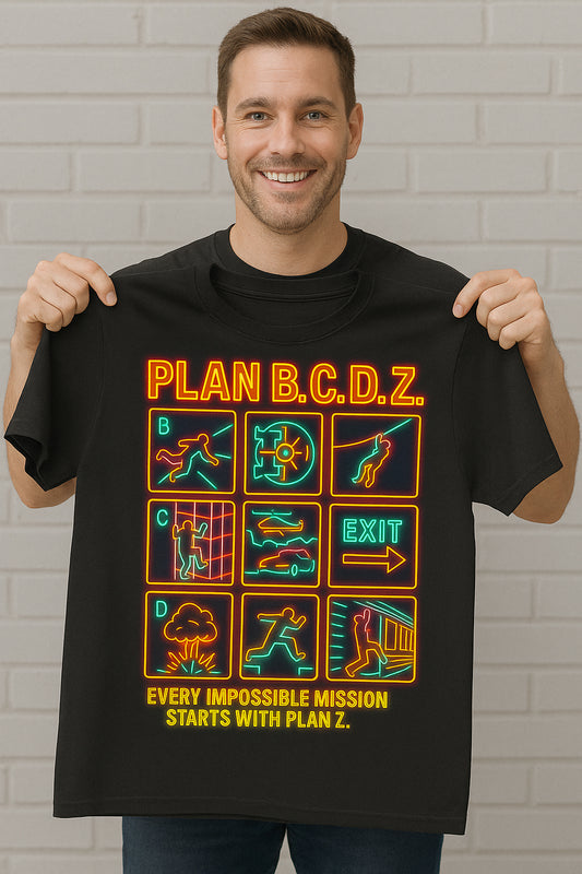 Plan B.C.D.Z Tactical Neon T-Shirt – Bold & Unique Mission-Inspired Design