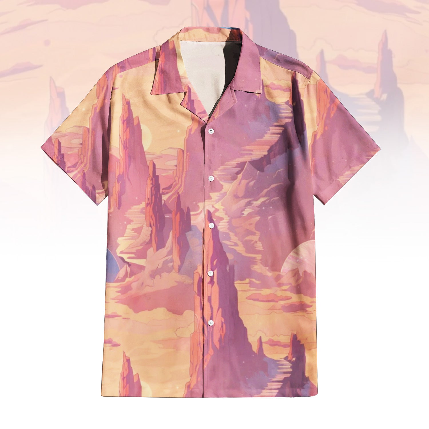 Sedona Sunset Peaks Hawaiian Shirt - Short Sleeve Button Down for Men ...