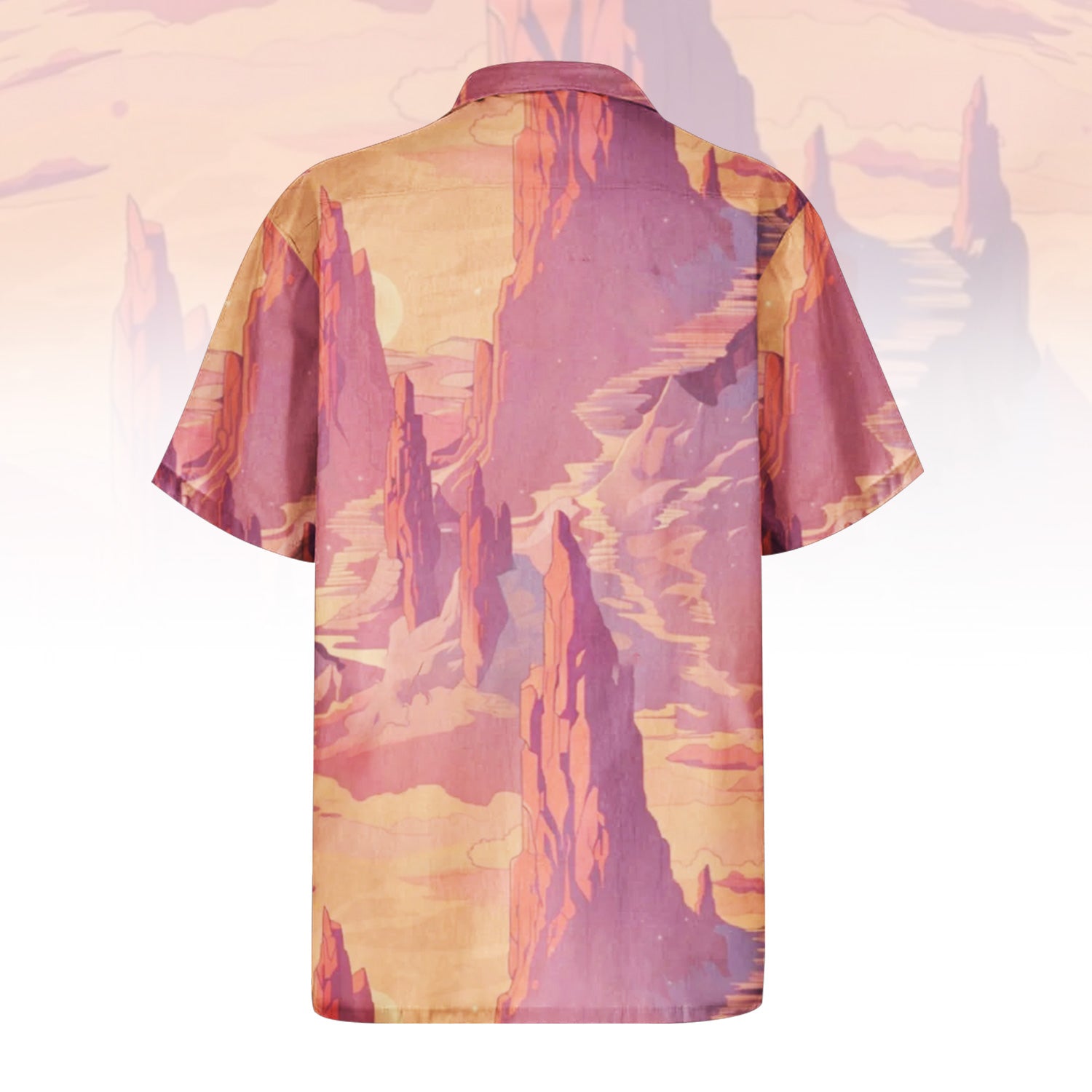 Sedona Sunset Peaks Hawaiian Shirt for Men & Women with vibrant desert landscape print